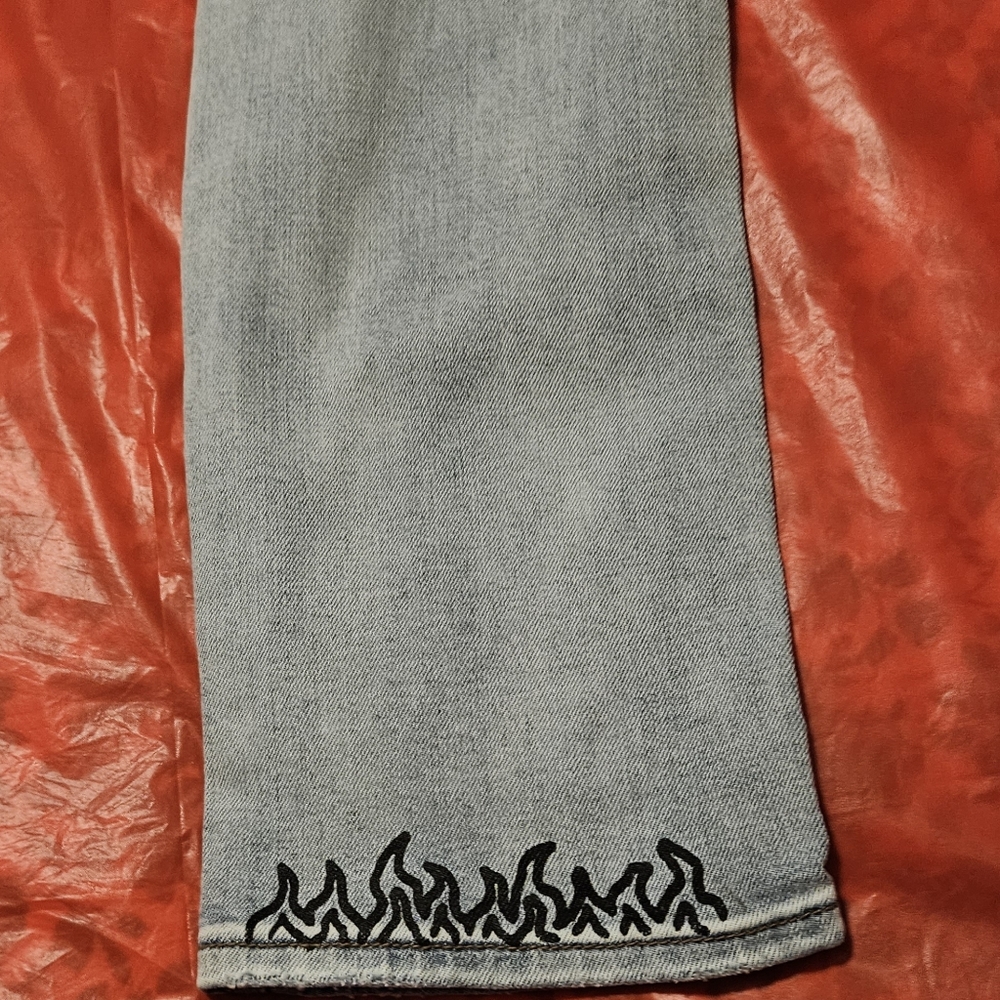 Rogue Printed Light Wash Skinny Jean 34 Waist - Picture 10 of 12